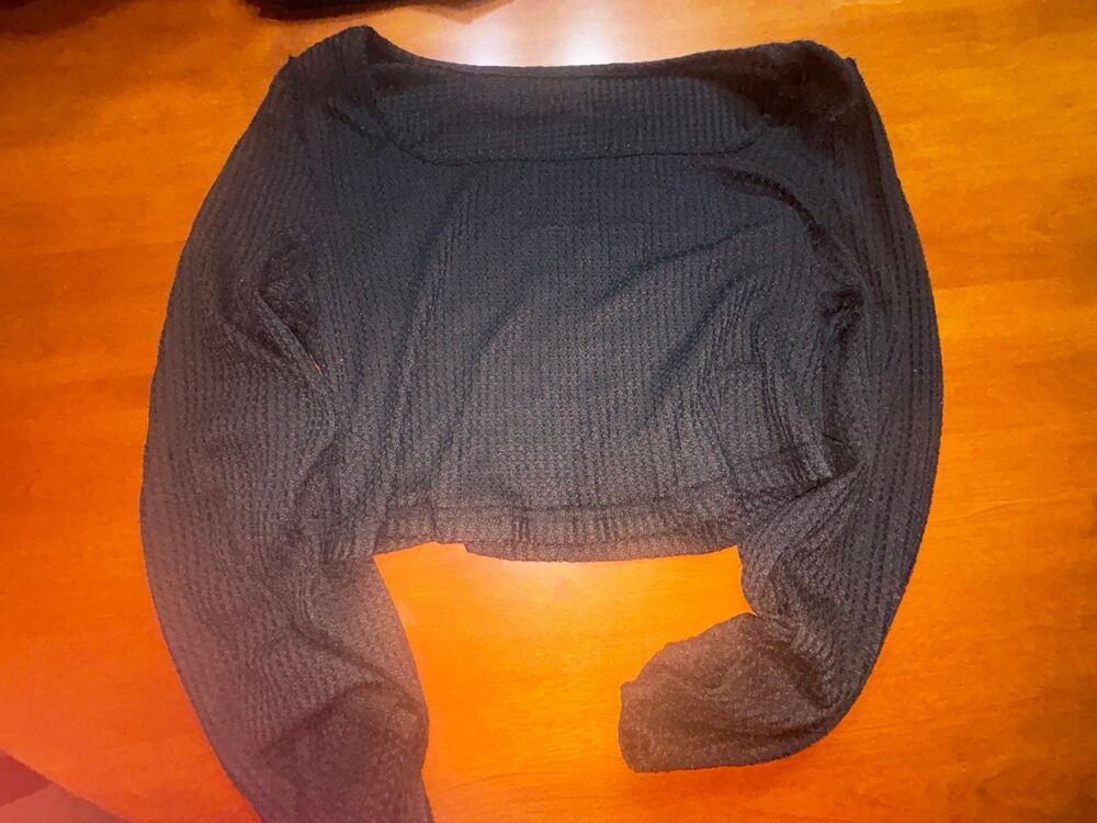 CURVE Black Cropped Sweater XL